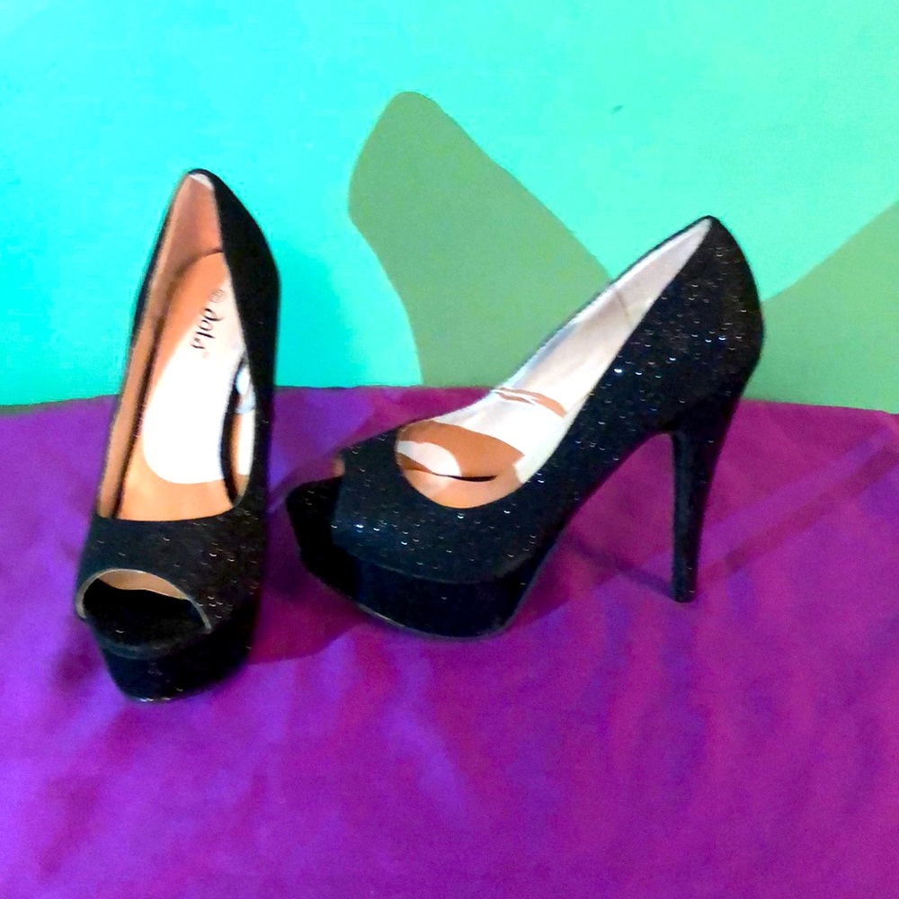 Black Sparkly Heels